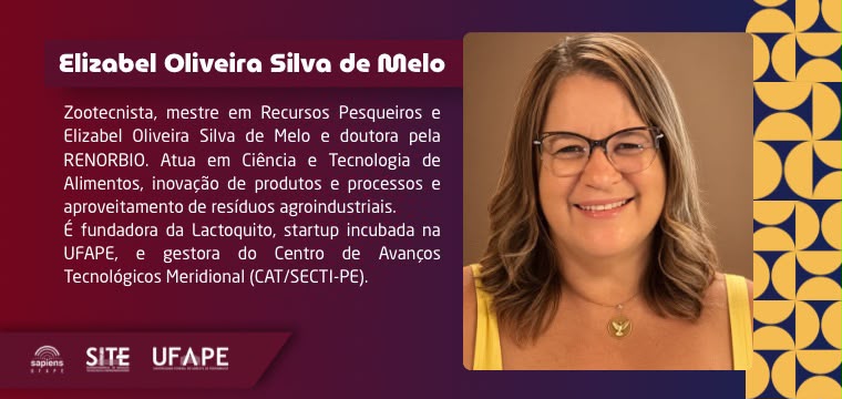 Foto de Elizabel Oliveira Silva de Melo- Zootecnista, doutora pela RENORBIO, pesquisadora e empreendedora. É fundadora da Lactoquito, startup incubada na UFAPE e gestora do Centro de Avanços Tecnológicos Meridional (CAT/SECTI-PE)